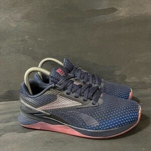 Reebok Nano X3 Women’s Size 6.5 Vector Navy Proud Pink Shoes Sneakers